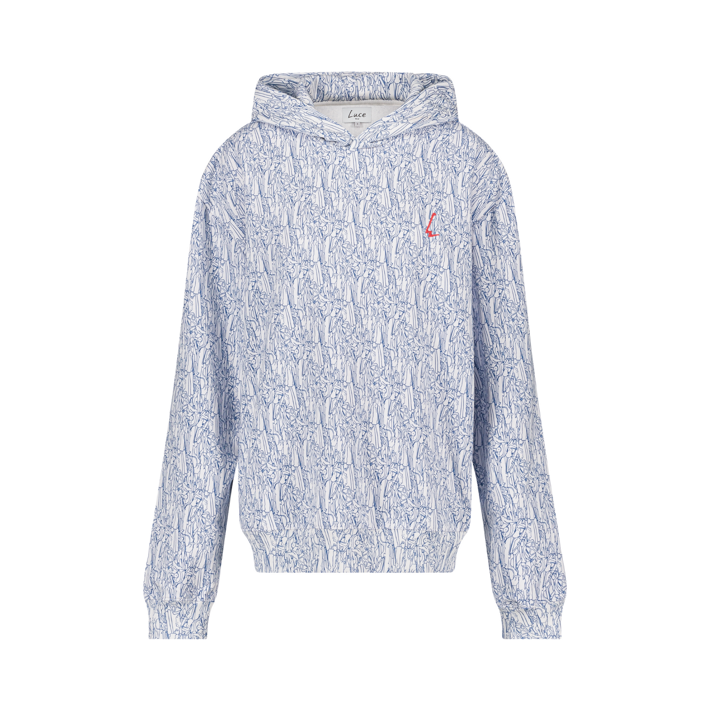 Sweatshirt imprimé à capuche MARS Casse bleu