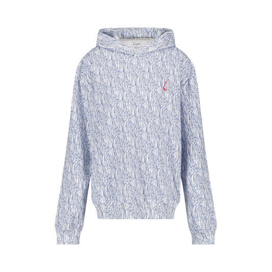 Sweatshirt imprimé à capuche MARS Casse bleu